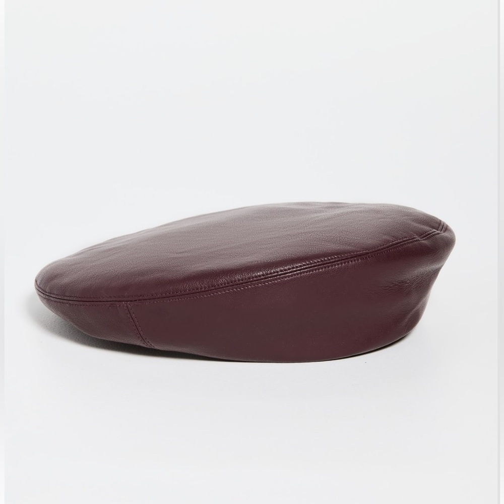 NWT STAND STUDIO Freida Faux Leather Beret in Burgundy
